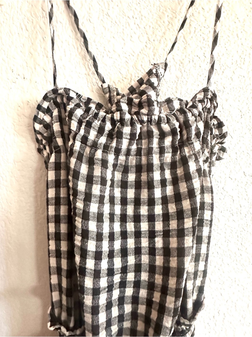 Gingham SWide-Leg Jumpsuit - Black & White - Picture 9 of 15